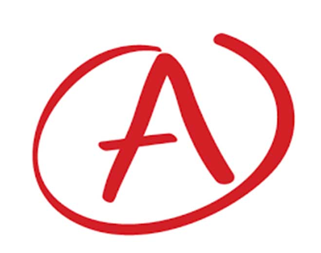 Red letter A symbol
