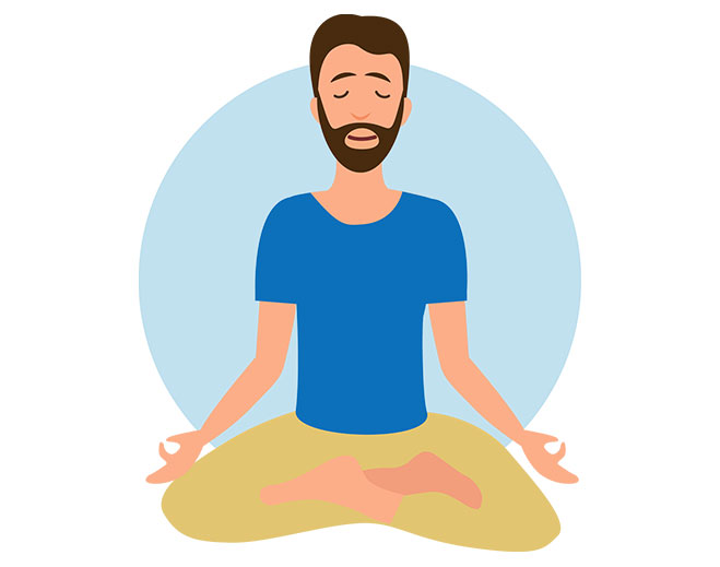 Person sitting cross legged meditating