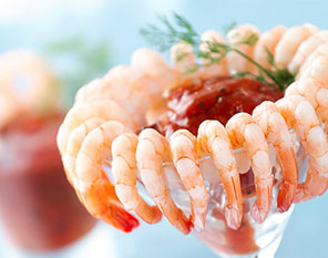 Camarones cocidos listos para consumir