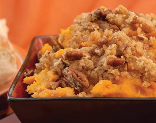 Cazuela de camote con nueces