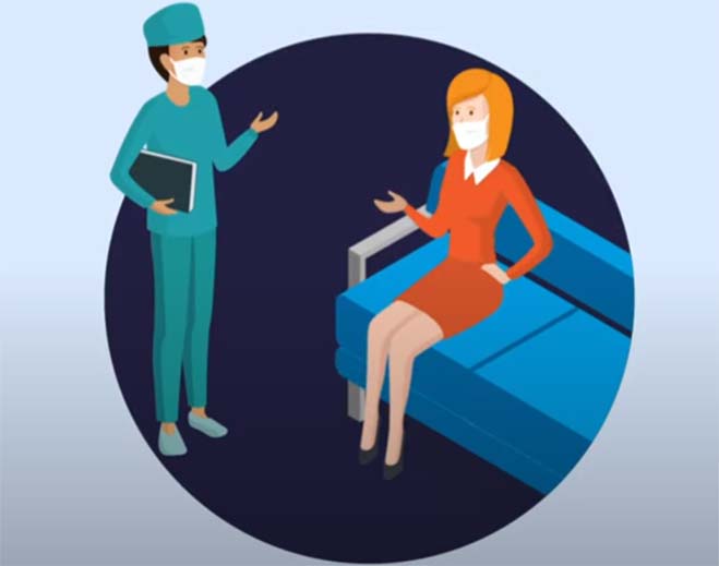 Ilustración de consulta médica previa cirugía