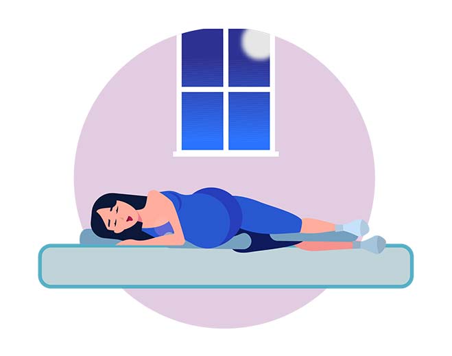 Ilustración de posición lateral para dormir