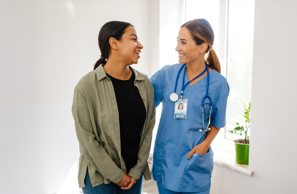Healthcare worker offering support to patient